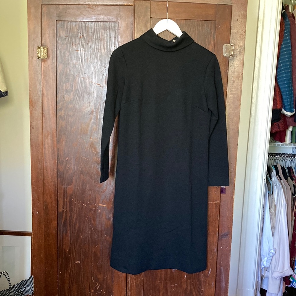 Vintage Mock Neck Knee Length Dress